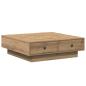 Preview: Couchtisch Eiche Furnier, MDF 90 x 90 x 28 cm Aufbewahrung