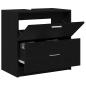 Preview: Waschbeckenunterschrank Schwarz Eiche 59x37x59 cm Ingenieurholz