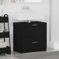 Preview: Waschbeckenunterschrank Schwarz Eiche 59x37x59 cm Ingenieurholz