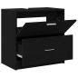 Preview: Waschbeckenunterschrank Schwarz Eiche 59x37x59 cm Ingenieurholz
