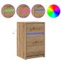 Preview: Nachttisch mit LED-Lichtern Artisan Eiche Spanplatte