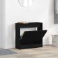 Preview: Schuhschrank Schwarz Eiche 60x21x57 cm aus Holzwerkstoff