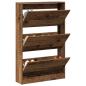 Preview: Schuhschrank Alte Holz 80x21x125,5 cm Ingenieurholz