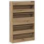 Preview: Schuhschrank Artisan Eiche 80x21x125,5 cm Holzwerkstoff