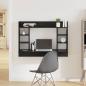 Preview: ARDEBO.de - Wandmontierter Schreibtisch Schwarz Eiche 105x48x75 cm Holzwerkstoff