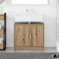 Preview: ARDEBO.de - Waschbecken Schrank Massivholz Eiche 63x29x55 cm Holzwerkstoff
