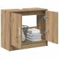 Preview: Waschbecken Schrank Massivholz Eiche 63x29x55 cm Holzwerkstoff