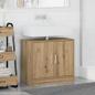 Preview: Waschbecken Schrank Massivholz Eiche 63x29x55 cm Holzwerkstoff