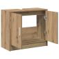 Preview: Waschbecken Schrank Massivholz Eiche 63x29x55 cm Holzwerkstoff