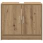 Preview: Waschbecken Schrank Massivholz Eiche 63x29x55 cm Holzwerkstoff
