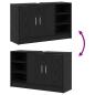 Preview: Badezimmerschrank Schwarz Eichen-Optik 90 x 29 x 55 cm