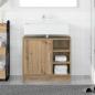 Preview: ARDEBO.de - Waschbecken-Schrank Artisan Eiche 63x29x55 cm Holzwerkstoff