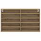 Preview: Vitrine Schrank Artisan Eiche 100x15x58 cm Holzwerkstoff