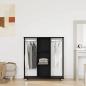 Preview: ARDEBO.de - Kleiderschrank mit Rollen Schwarz Eiche 102x38x110 cm aus Holzwerkstoff