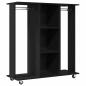 Preview: Kleiderschrank mit Rollen Schwarz Eiche 102x38x110 cm aus Holzwerkstoff