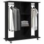 Preview: Kleiderschrank mit Rollen Schwarz Eiche 102x38x110 cm aus Holzwerkstoff