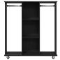 Preview: Kleiderschrank mit Rollen Schwarz Eiche 102x38x110 cm aus Holzwerkstoff