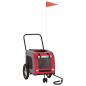 Preview: Roter Haustierbuggy Rot Polyester, Metall 124 x 53 x 53 cm
