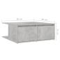 Preview: Couchtisch Betongrau 80x80x31 cm Holzwerkstoff