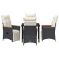 Preview: 5-teiliges Garten-Essbereich mit Kissen Schwarz Poly-Rattan