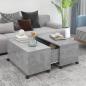 Preview: ARDEBO.de - Couchtisch Betongrau 75x75x38 cm Holzwerkstoff