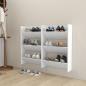 Preview: ARDEBO.de - Wand-Schuhschränke 2 Stk. Weiß 60x18x90 cm Holzwerkstoff