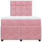 Preview: ARDEBO.de - Boxspringbett mit Matratze Rosa 120x200 cm Samt