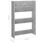 Preview: Wand-Schuhschrank Betongrau 60x18x90 cm Holzwerkstoff