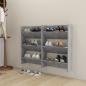 Preview: ARDEBO.de - Wand-Schuhschränke 2 Stk. Betongrau 60x18x90 cm Holzwerkstoff