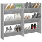 Preview: Wand-Schuhschränke 2 Stk. Betongrau 60x18x90 cm Holzwerkstoff