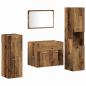 Preview: 4-teiliges Badezimmermöbel-Set Altes Holz Massivholz