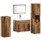 Preview: 4-teiliges Badezimmermöbel-Set Altes Holz Massivholz