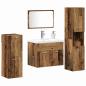 Preview: 5-teiliges Badezimmermöbel Set aus altem Holz und Holzwerkstoffen