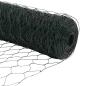 Preview: Zaunpfosten 5 Stk U-Profil Grün 120 cm Stahl, Sechseckiger Zaun Grün 0.6x10 m Stahl