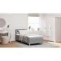 Preview: Boxspringbett mit Matratze Hellgrau 80x200 cm Stoff