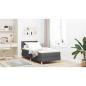 Preview: Boxspringbett mit Matratze Dunkelgrau 90x190 cm Stoff