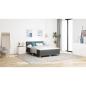 Preview: Boxspringbett mit Matratze Dunkelgrau 140x190 cm Stoff