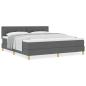 Preview: Boxspringbett mit Matratze Dunkelgrau 180x200 cm Stoff