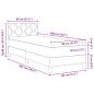 Preview: Boxspringbett mit Matratze Hellgrau 80x200 cm Stoff