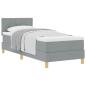Preview: Boxspringbett mit Matratze Hellgrau 80x200 cm Stoff