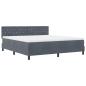 Preview: Boxspringbett mit Matratze Dunkelgrau Samt
