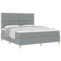 Preview: Boxspringbett mit Kopfteil Hellgrau 180 x 200 cm Stoff