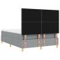 Preview: Boxspringbett mit Matratze Hellgrau 160x200 cm Stoff