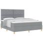 Preview: Boxspringbett mit Matratze Hellgrau Super King Stoff