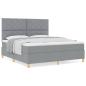 Preview: Boxspringbett mit Matratze Hellgrau Super King Stoff