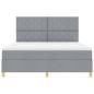 Preview: Boxspringbett mit Matratze Hellgrau Super King Stoff
