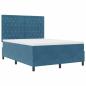Preview: Boxspringbett mit Matratze Dunkelblau 140x190 cm Samt