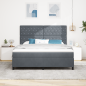 Preview: Boxspringbett mit Matratze Dunkelgrau Samt