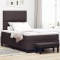 Preview: ARDEBO.de - Boxspringbett mit Matratze & Bank Dunkelbraun 120x200 cm Stoff