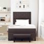 Preview: Boxspringbett mit Matratze & Bank Dunkelbraun 120x200 cm Stoff